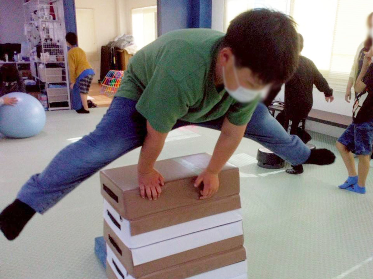 軽運動で跳び箱